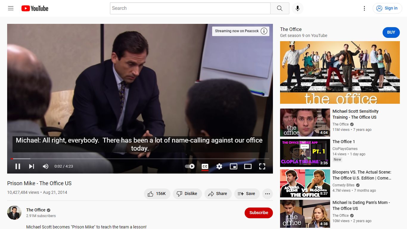 Prison Mike - The Office US - YouTube